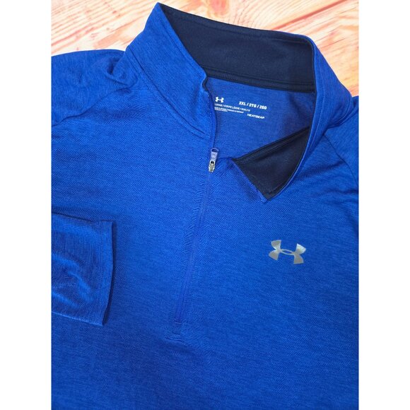 Under Armour Mens 2XL Long Sleeve Blue Quarter-Zip Pullover - Picture 4 of 8